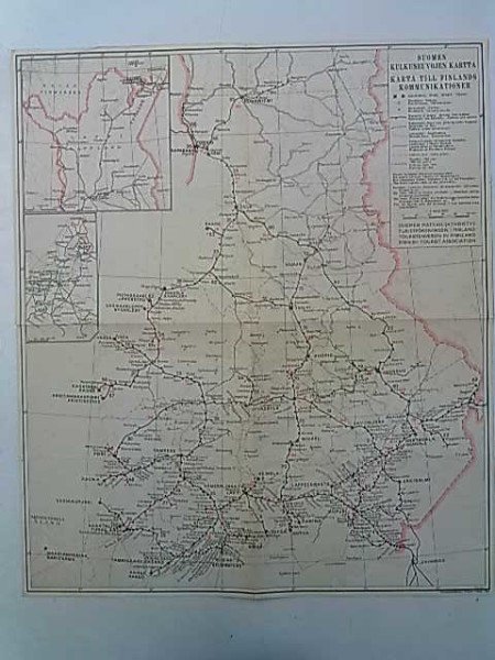 Suomen kulkuneuvojen kartta 1943 1:200.000(lev. 37 cm x kork. 43 cm)