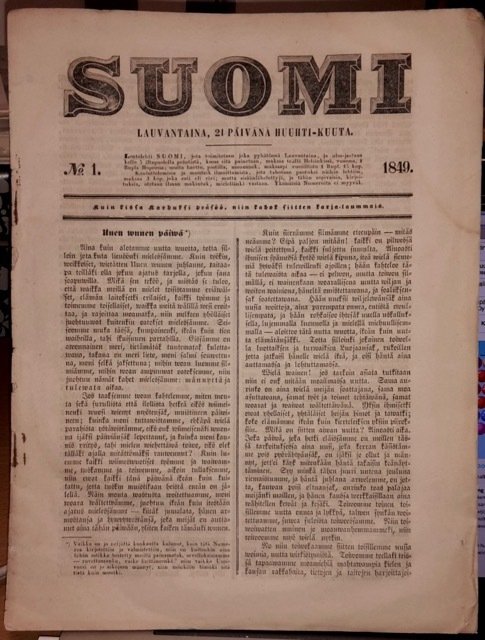 Suomi 1849: 1-6 (lehden kuusi numeroa niitattu selkämyksestä yhteen)