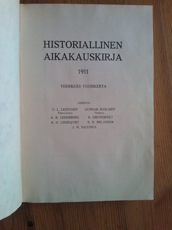 Historiallinen aikakauskirja 1911
