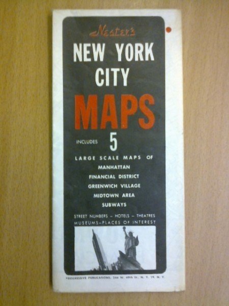Nester´s New York City Maps includes 5 large scale maps of Manhattan  1960-luvulta?