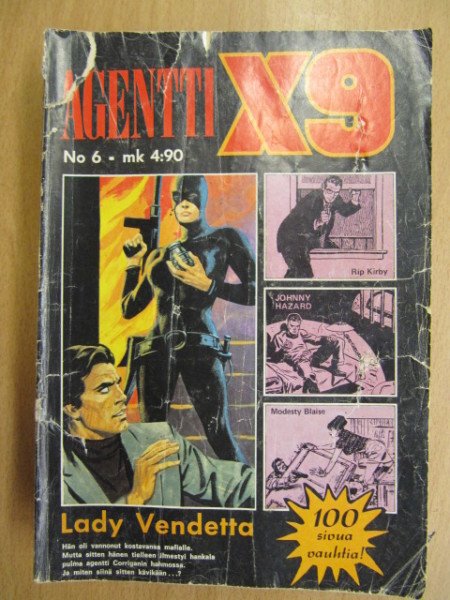 Agentti X9 1975 6 (Modesty Blaise, Rib Kirby, Johnny Hazard)