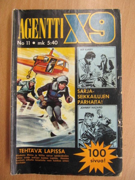 Agentti X9 1976 11 (Modesty Blaise "Tehtävä Lapissa", Rib Kirby, Johnny Hazard)
