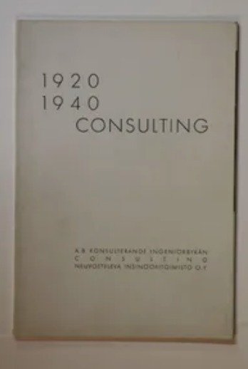 Consulting Neuvotteleva Insinööritoimisto O.Y., A.B. Konsulterande Ingeniörbyrån 1920-1940