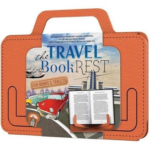 Matkalukutuki oranssi - Travel Book Rest (uusi tuote, 24% alv)