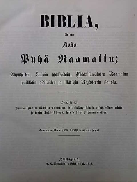 Biblia (v. 1878, suomenkielinen)