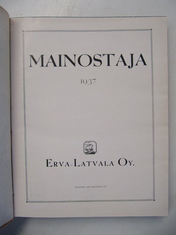 Mainostaja 1937 nrot 1, 2, 3-4, 5 ja 6 (sidottu vuosikerta).